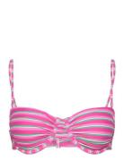 Stripe-Print Bikini Top Pink Mango