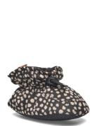 Spots Textile Slippers Black Melton