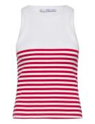 Stripe-Print Top Red Mango