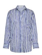 100% Cotton Striped Shirt Blue Mango