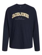 Jjecaleb Varsity Tee Ls O-Neck Jnr Navy Jack & J S