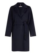 Reg Df Wool Belted Coat Navy Tommy Hilfiger