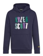 Polygon Graphic Hoodie Navy Lyle & Scott