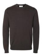 Slhberg Crew Neck Noos Brown Selected Homme