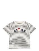 Striped Cotton T-Shirt White Mango