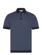 Knitted Polo S/S Contrast Blue Lindbergh