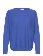 Curved Sweater Blue Davida Cashmere