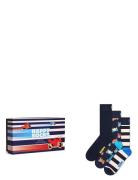 3-Pack Navy Gift Set Navy Happy Socks