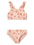 Bow Printed Bikini Set Pink Liewood