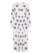 Butterfly Print Flared Long Dress White Bobo Choses