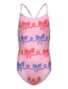 Ribbon Bow All Over Swimsuit Pink Bobo Choses