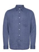 Reg Ls Clean Linen Shirt Blue J. Lindeberg