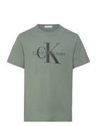 Ck Monogram Ss T-Shirt Green Calvin Klein