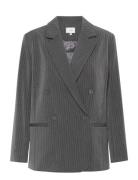 Joellegz Mel. Pinstripe Blazer 2.0 Grey Gestuz