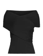 Off-The-Shoulder Rib-Knit Top Black Lauren Ralph Lauren