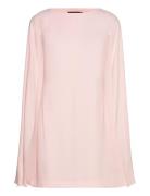 Cape Georgette Cocktail Dress Pink Lauren Ralph Lauren