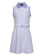 Belted Striped Knit Oxford Polo Dress Blue Ralph Lauren Kids