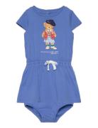 Polo Bear Cotton Jersey Dress & Bloomer Blue Ralph Lauren Baby