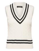 Cable-Knit Cotton Cricket Sweater Vest Cream Lauren Ralph Lauren