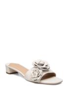 Fay Floral-Trim Nappa Leather Sandal White Lauren Ralph Lauren