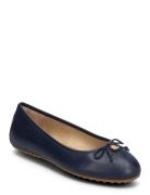 Jayna Nappa Leather Driver Flat Navy Lauren Ralph Lauren