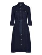 Dnm Midi Belted Dress Cler Blue Tommy Hilfiger