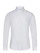 Stretch Collar Stripe Slim Shirt White Calvin Klein