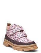 Boots - Flat - With Lace And Zip Pink ANGULUS