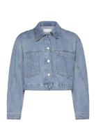 Pocketed Denim Jacket Blue Mango