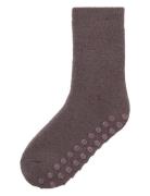 Nmfwaksi Wo/Bl Terry Sock W/Non Skid Brown Name It