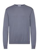 100% Cotton Fine-Knit Sweater Blue Mango