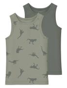 Nmmtank Top 2P Agave Green Dino Noos Green Name It