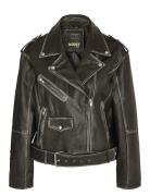 Nmnoel L/S Over Leather Biker Jacket Black NOISY MAY