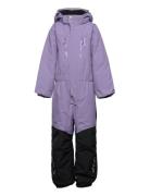 Penguin Snowsuit Kids Teal Purple ISBJÖRN Of Sweden