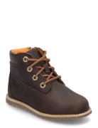 Pokey Pine Mid Lace Up With Zip Boot Dark Brown Brown Timberland