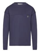 Long Sleeve Cotton T-Shirt Navy Mango