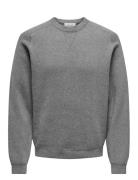 Onspin Reg 12 Crew Knit Grey ONLY & SONS