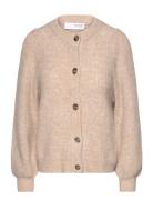 Slflulu Ls Structure Knit Cardigan Cream Selected Femme