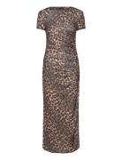 Leopard Dress With Ruffled Details Brown Mango