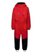 Penguin Snowsuit Kids Teal Red ISBJÖRN Of Sweden