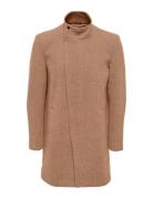 Onsjustin Highneck Wool Coat Otw Cs Beige ONLY & SONS