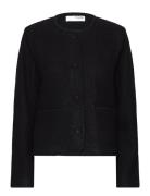 Slfdarla Ls Knit Short Cardigan D2 Black Selected Femme