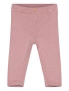 Cotton Ribbed Leggings Pink Mango