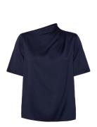 Lima Silk Tee Navy Ahlvar Gallery