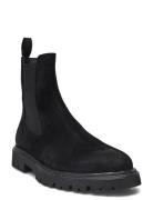 Tatum Suede Chelsea Boot Black Les Deux