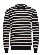 Eco Wool Karsten Stripe Knit Navy Mads Nørgaard