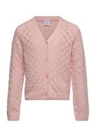 Cardigan Patternknit V Neck Pink Lindex