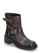 Biaharper Mid Calf Biker Boot Pull Up Leather Brown Bianco