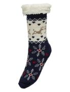 Kogchristmas Teddy Socks Acc Navy Kids Only