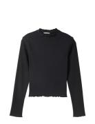 Cropped Rib Longsleeve Black Tom Tailor